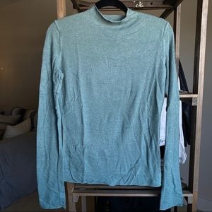 Zara seafoam blue mock turtleneck soft sweater